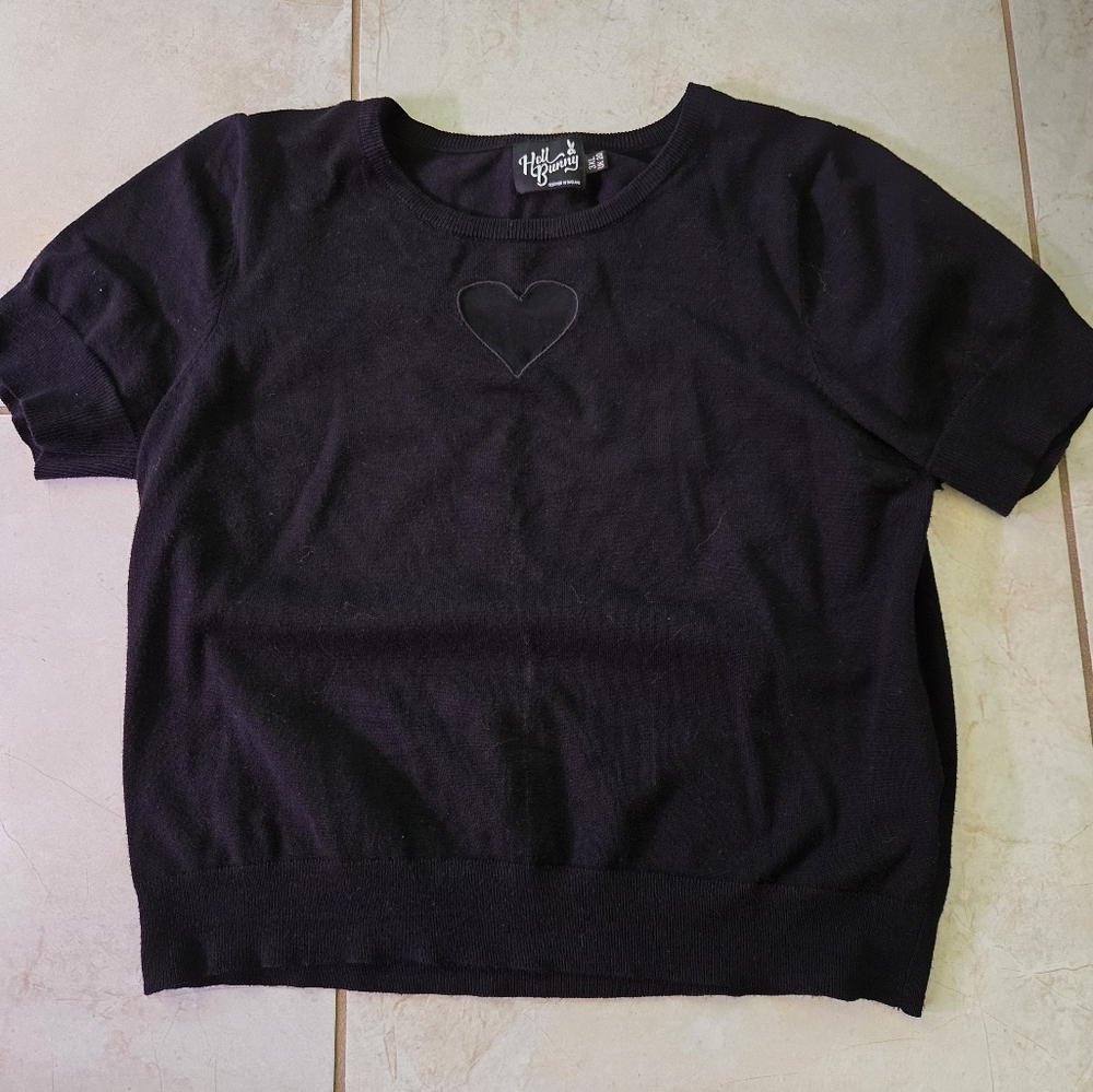 Hell Bunny Short sleeve sweater w/ heart cutout